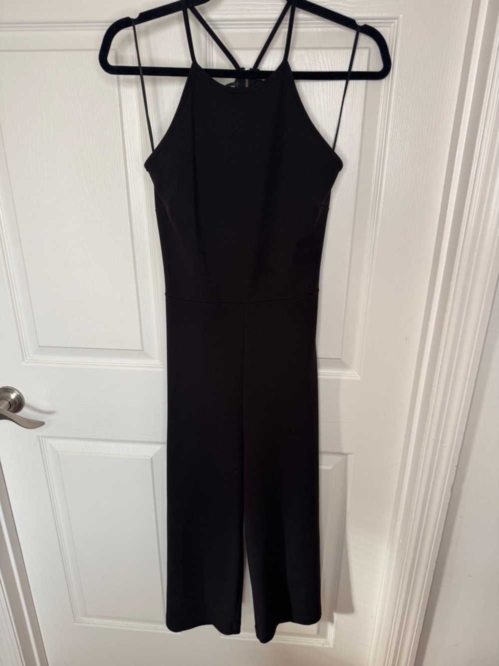 Black Strappy Wide-Leg Jumpsuit